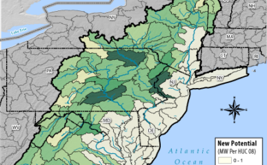 Hydropower Potential from New Stream-Reach Development for Mid Atlantic Region