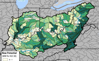 Hydropower Potential from New Stream-Reach Development for Ohio Region