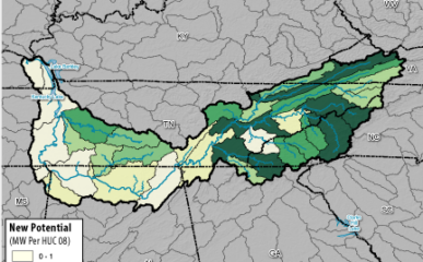 Hydropower Potential from New Stream-Reach Development for Tennessee Region