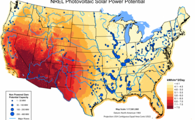 Map comparing non-powered dam and photovoltaic solar power potential featured image