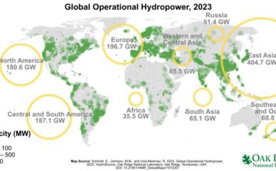 Map of Global Hydropower Operational Plants, 2023