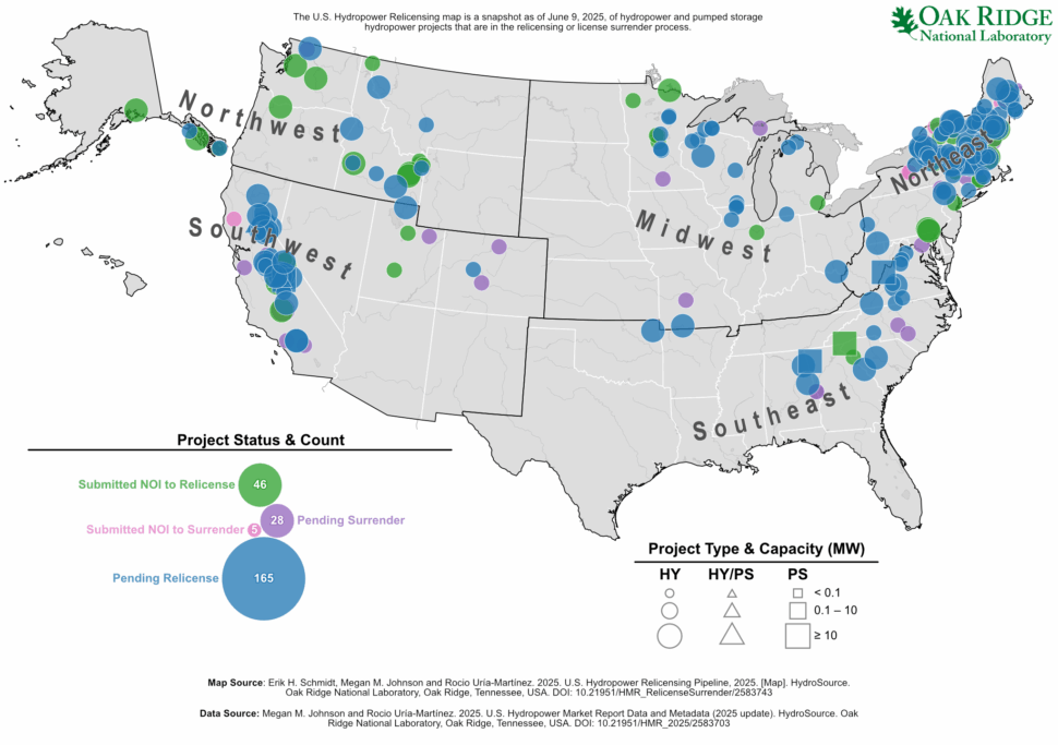 Featured image for Map of U.S. Hydropower Relicensing Pipeline, 2025